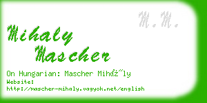 mihaly mascher business card